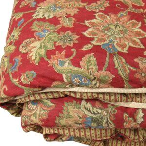 Ralph Lauren Chaps Annabelle Queen Size Comforter Brick Red Jacobean Floral
